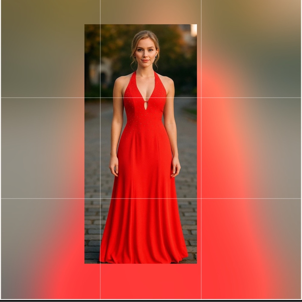Niki Lavis Vibrant melon Prom Dress photos reflect the real color of the dress.